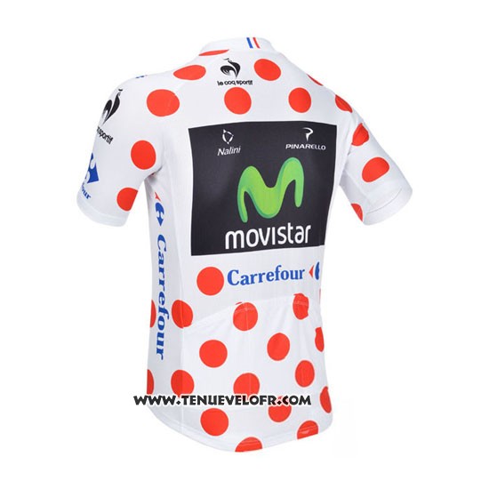 2013 Maillot Ciclismo Movistar Lider Blanc et Rouge Manches Courtes et Cuissard